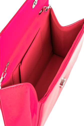 Bonluo Elegantná tmavo-ružová kabelka z lakovanej kože