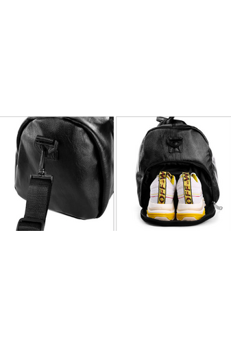 Bonluo čierna cestovná taška z imitácie kože s úložným priestorom na topánky, stredná veľkosť (50*25*30cm)
