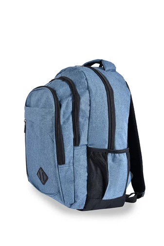 BONLUO svetlomodrý unisex batoh s viacerými priehradkami z polyesteru