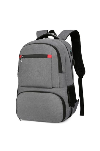 Bonluo sivý pánsky ruksak, veľmi odolný, s USB kontaktom a s termoizolačným vreckom, Veľkosť 49 * 33 * 22 cm