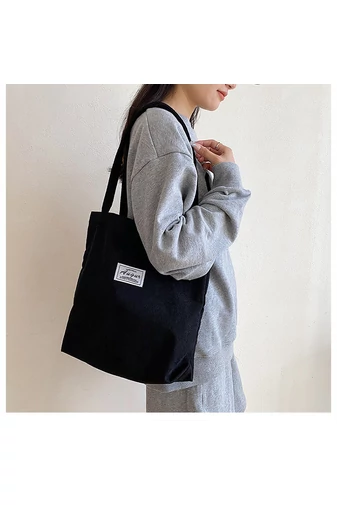 Bonluo trendy minimalistická čierna zamatová taška