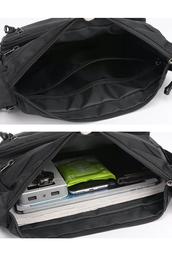 Bonluo  pánska čierna crossbody taška vyrobená z vodeodolného materiálu