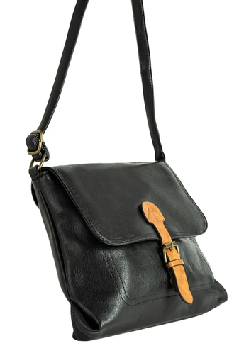 JGL čierna crossbody kabelka z eko kože, stredná  veľkosť