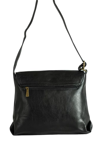JGL čierna crossbody kabelka z eko kože, stredná  veľkosť