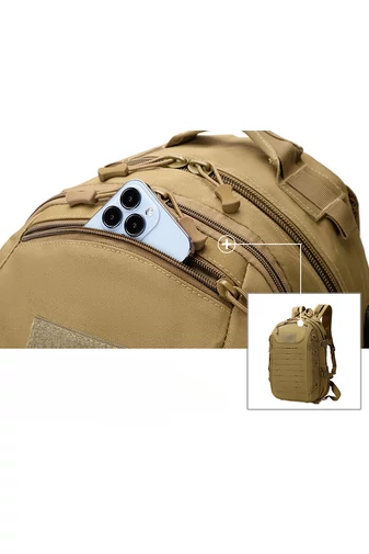 Bonluo Svetlohnedý turistický batoh s priestorom USB vyrobený z vodotesného materiálu (49*29*14cm)