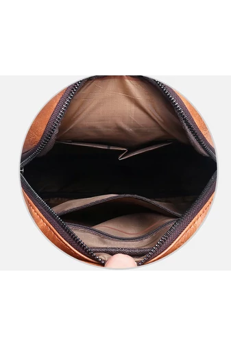Bonluo Tmavohnedá súprava pánskych tašiek s dvoma peňaženkami z imitácie kože (26*22*6cm) (3ks)