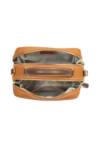 Bonluo Hnedá kabelka/crossbody z prírodnej kože Veľkosť 17*22*12cm