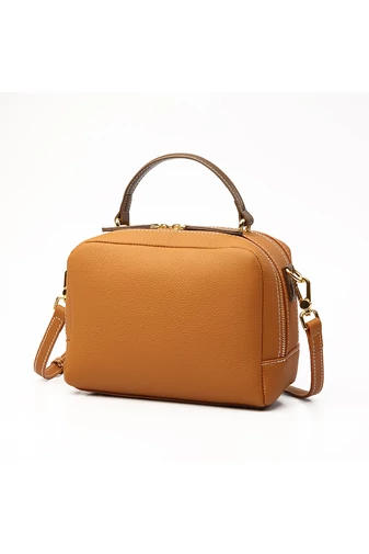 Bonluo Hnedá kabelka/crossbody z prírodnej kože Veľkosť 17*22*12cm
