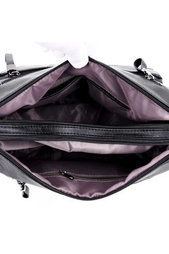 Bonluo Tmavomodrá taška cez rameno z imitácie kože Veľkosť 22*28*12cm