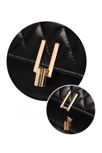 Bonluo Elegantná čierna crossbody kabelka vyrobená z prírodnej kože Rozmery 15*19*8cm
