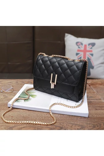 Bonluo Elegantná čierna crossbody kabelka vyrobená z prírodnej kože Rozmery 15*19*8cm