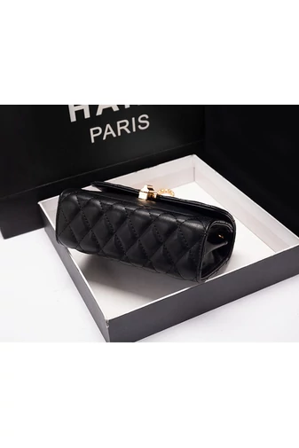 Bonluo Elegantná čierna crossbody kabelka vyrobená z prírodnej kože Rozmery 15*19*8cm