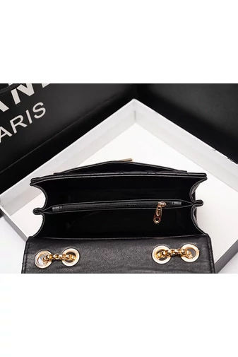 Bonluo Elegantná čierna crossbody kabelka vyrobená z prírodnej kože Rozmery 15*19*8cm