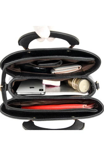 Bonluo Čiernosivá kabelka/crossbody z imitácie kože Veľkosť 21*27*13cm
