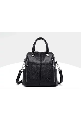 Bonluo Čierny ruksak/Crossbody kabelka z imitácie kože Rozmery 26*24*12cm
