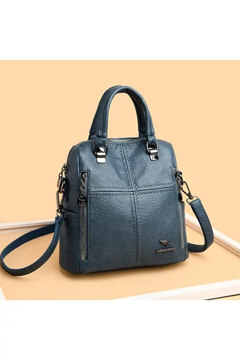Bonluo Modrý ruksak/Crossbody kabelka z imitácie kože Rozmery 26*24*12cm