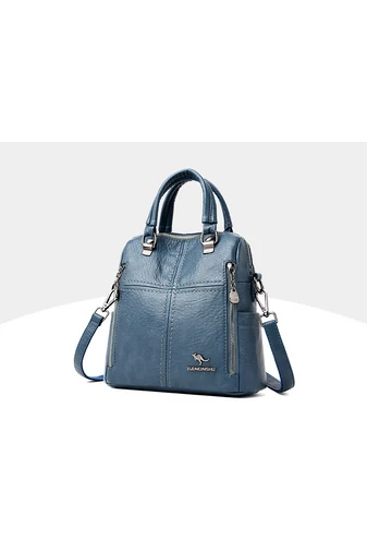 Bonluo Modrý ruksak/Crossbody kabelka z imitácie kože Rozmery 26*24*12cm