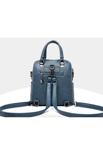Bonluo Modrý ruksak/Crossbody kabelka z imitácie kože Rozmery 26*24*12cm