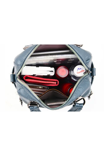 Bonluo Modrý ruksak/Crossbody kabelka z imitácie kože Rozmery 26*24*12cm