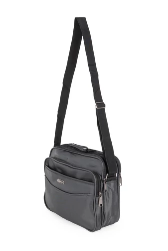 Bonluo Čierna crossbody taška pre mužov vyrobená z vodeodolného materiálu Veľkosť (26*33*11cm)