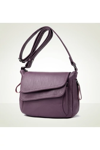 Bonluo fialová crossbody kabelka z imitácie kože Veľkosť 21*25*12