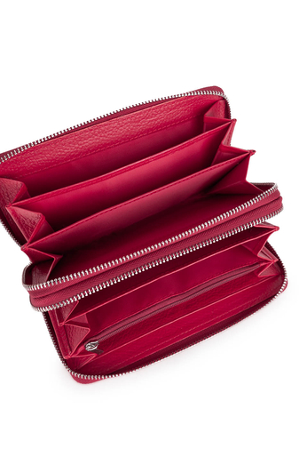 Jorita Dámska červená peňaženka z pravej kože veľkej veľkosti prémiovej kvality (20*11*4cm)