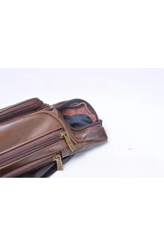 Bonluo čierna pánska ľadvinka prémiová kvalita z pravej kože Veľkosť 13*31*8cm