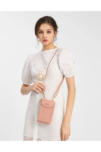 Bonluo čierna Crossbody kabelka/peňaženka z imitácie kože 18*11*4cm