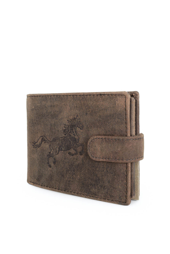 Bellugio Hnedá pravá kožená pánska peňaženka so vzorom koňa (13*9,5*2cm)