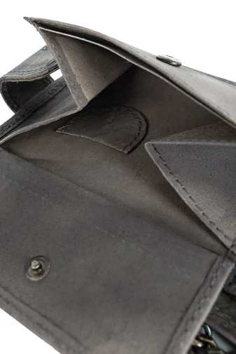 BAARON šedá pánska peňaženka so vzorom motocykla s príveskom z pravej kože veľkosť(12*10*2cm)