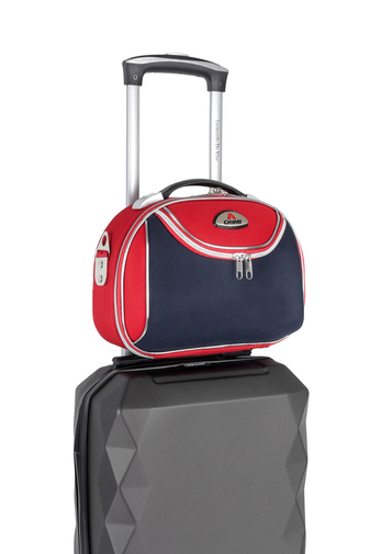 Modro-červená taška pripevniteľná ku kufru veľkosť 30x23x14cm