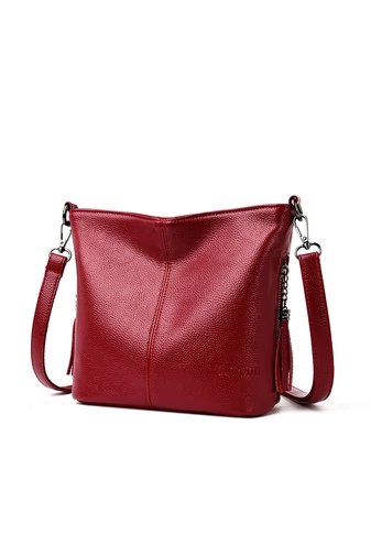 Bonluo Červená Crossbody kabelka z imitácie kože Veľkosť 20*21*10cm