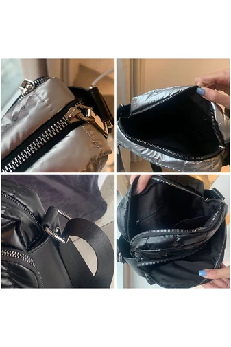 Bonluo Čierna taška cez rameno/crossbody vyrobená z vodeodolného materiálu Veľkosť 25*20*8cm