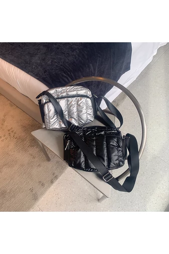 Bonluo Čierna taška cez rameno/crossbody vyrobená z vodeodolného materiálu Veľkosť 25*20*8cm