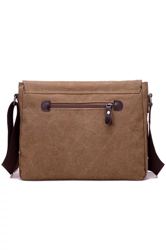 Bonluo Čierna plátenná crossbody taška pre mužov veľkosť (34x26x8cm)