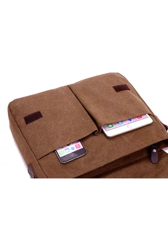 Bonluo Čierna plátenná crossbody taška pre mužov veľkosť (34x26x8cm)