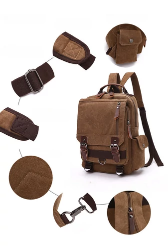 Bonluo Hnedý Unisex Batoh/Crossbody taška Veľkosť 33*29*11cm