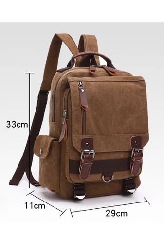 Bonluo Hnedý Unisex Batoh/Crossbody taška Veľkosť 33*29*11cm