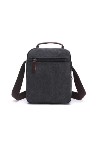 Bonluo Čierna crossbody taška pre mužov vyrobená z odolného materiálu Veľkosť 28*22*12cm