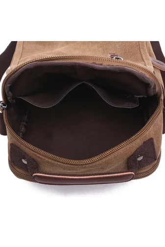 Bonluo Hnedá crossbody taška pre mužov vyrobená z odolného materiálu Veľkosť 28*22*12cm