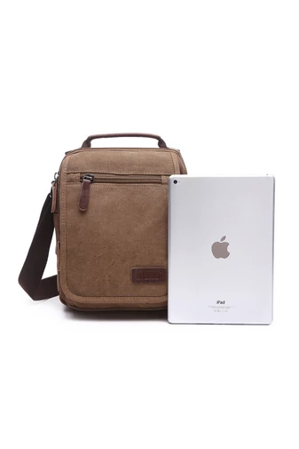 Bonluo Hnedá crossbody taška pre mužov vyrobená z odolného materiálu Veľkosť 28*22*12cm