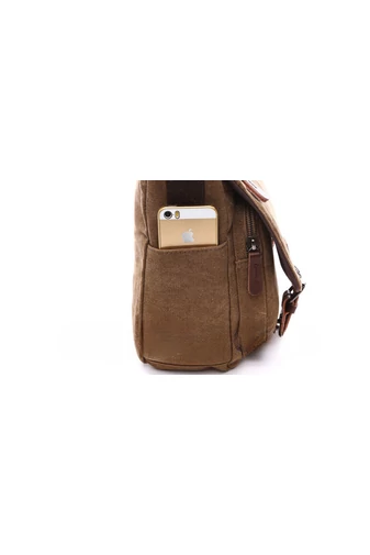 Bonluo Čierna pánska plátenná crossbody taška (40 x 35 x 13 cm)