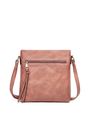 Bonluo Vintage ružová súprava tašiek/crossbody na rameno/do ruky z umelej kože (3ks)