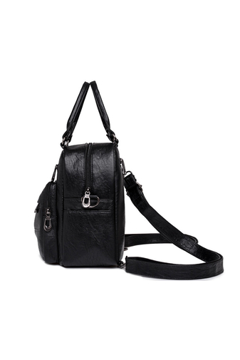 Bonluo Čierny ruksak/crossbody taška z umelej kože Malá veľkosť 23*24*11cm