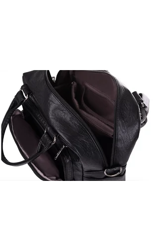 Bonluo Čierny ruksak/crossbody taška z umelej kože Malá veľkosť 23*24*11cm