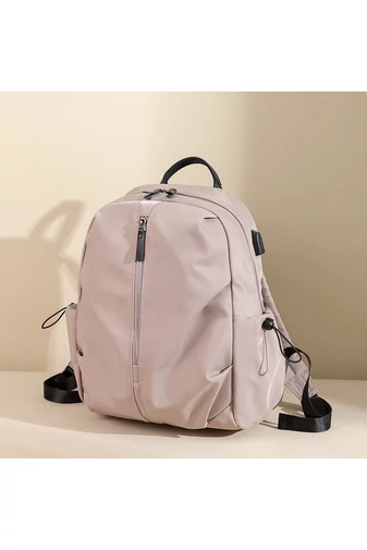 Bonluo púdrovo ružový  ruksak prémiovej kvality s USB kontaktom vyrobený z vodeodolného materiálu Veľkosť 40x35x15 cm