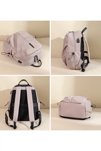Bonluo čierny ruksak prémiovej kvality s USB kontaktom vyrobený z vodeodolného materiálu Veľkosť 40x35x15 cm