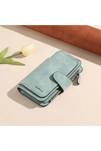 Modrá/zelená Elegantná dámska multifunkčná peňaženka Bonluo z imitácie kože Veľkosť 19*11*2,5cm