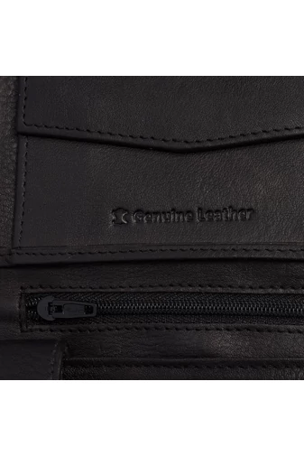 Čierna Pánska peňaženka Bellugio elegantná z prírodnej kože s ochranou RFID Veľkosť 12*10*2cm