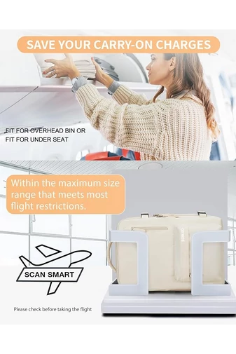 Bonluo Svetlo-béžový Multifunkčný Batoh, s taškou na topánky v cene bezplatná veľkosť Wizzair (40x30x20)